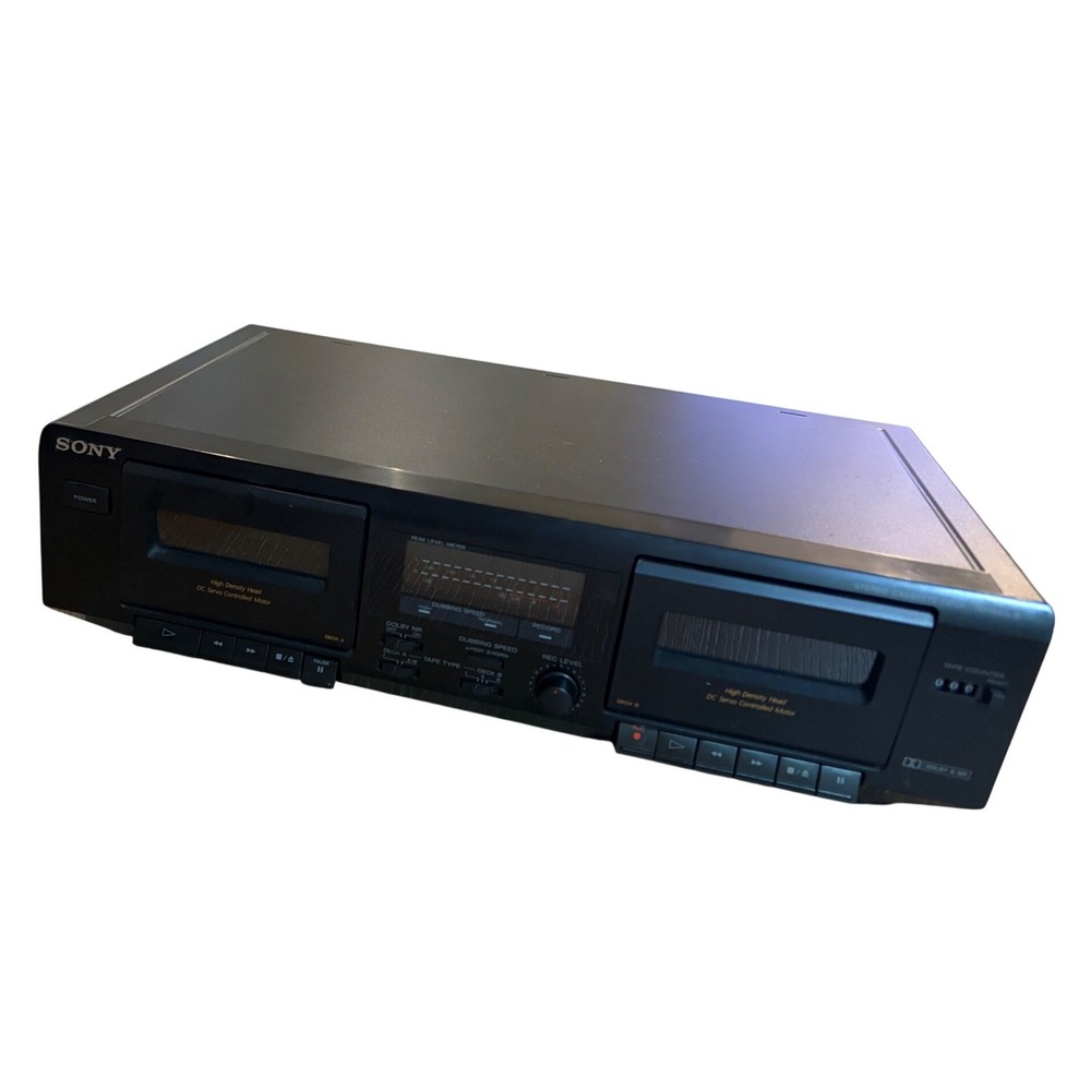 Sony TC-WE305 Stereo Cassette Deck Dual Tape Player Black Parts Repair Only
